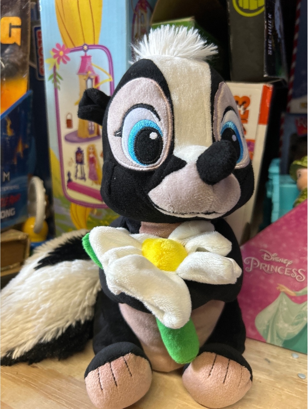 Disney Store Genuine Authentic Flower Holding Skunk Plush Toy
